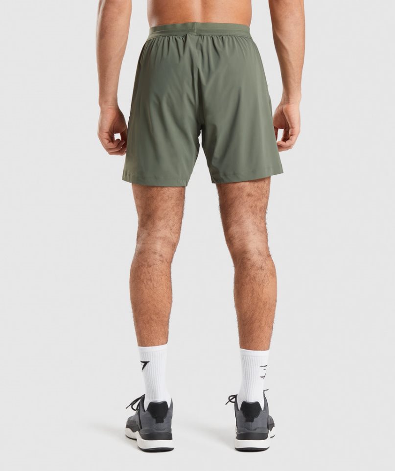 Men's Gymshark Studio Shorts Olive | CA 3D765A